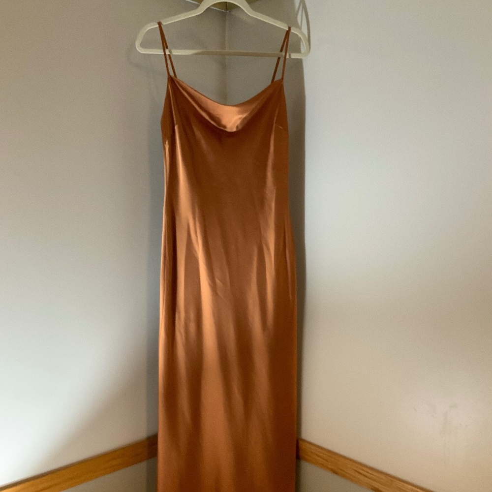 Express Cooper M Satin Slip Dress Wedding guest Quality Party Officecore